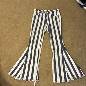 Fun flare striped hippy jeans💫